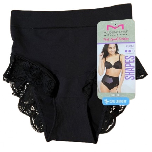 Maidenform Other - NWT Maidenform Firm Shapers Black Lace Panties Size Small